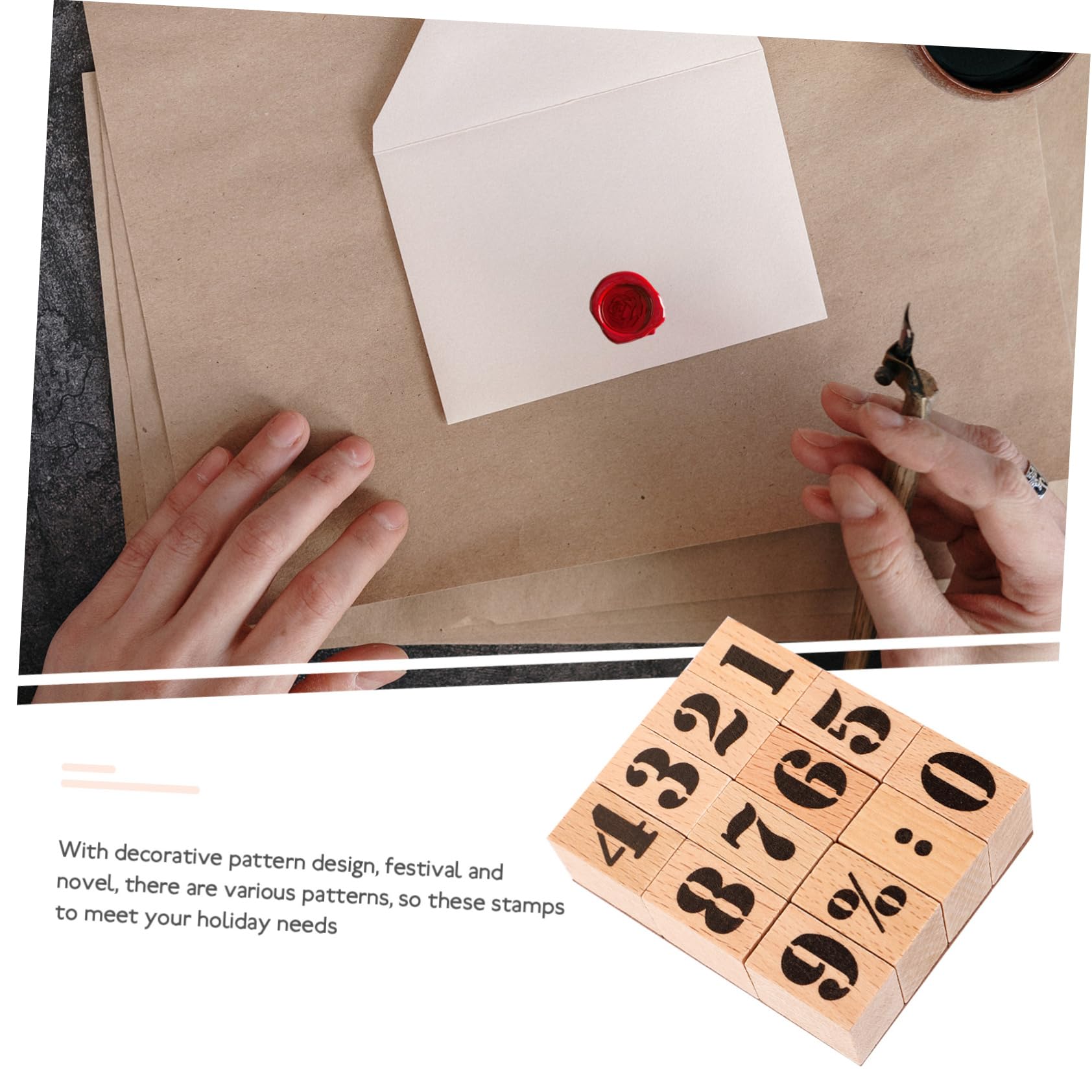 4sätze Holzstempeln Mit Zahlen Handgefertigte Dekorative Stempel Für Diy-projekte Tagebuch Und Scrapbooking-werkzeuge Bastelzubehör Für Erwachsene