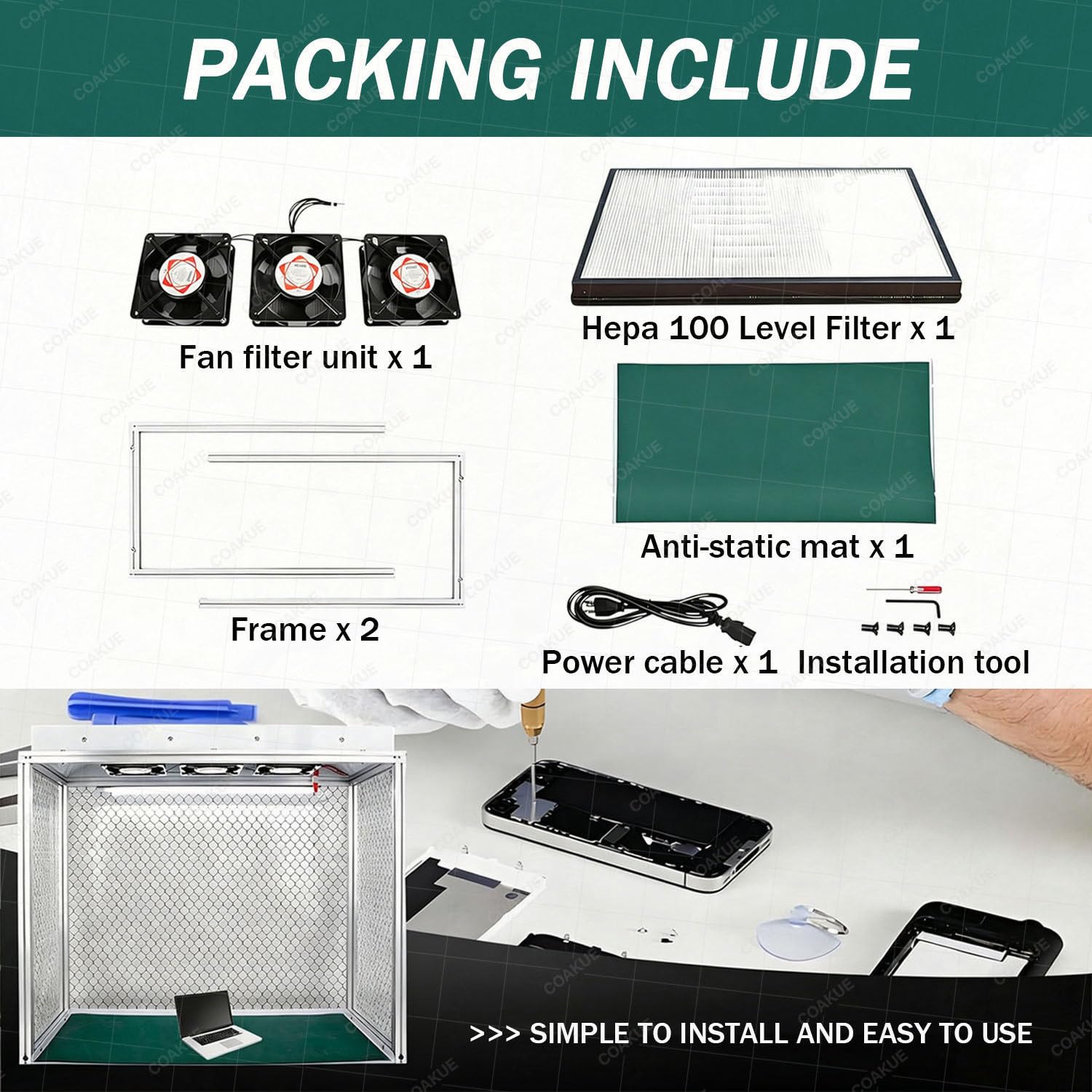 Campana de Flujo laminar con Triple Ventilador, Cabina de Flujo laminar Vertical, Campana de Flujo laminar Vertical de Aluminio con Filtro HEPA H14, área de Trabajo de 26 x 12 x 20 Pulgadas