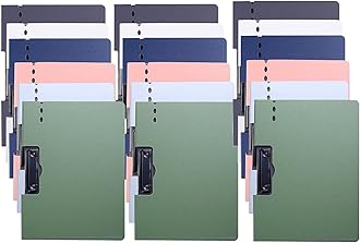 MYUOOT Clipboard - A4 Binder Punchless with Clips, File Folder Clip Boards 8.5x11, Nursing Clipboard for School,Office and Home, Clipboards with Storage for A4 Size or Letter (6 Colors), 12 Pack