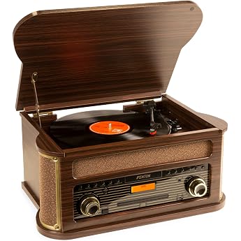 Fenton Memphis Compact System with Turntable Retro DAB+ Radio MP3 CD | Retro record player with DAB radio, Bluetooth, cassett