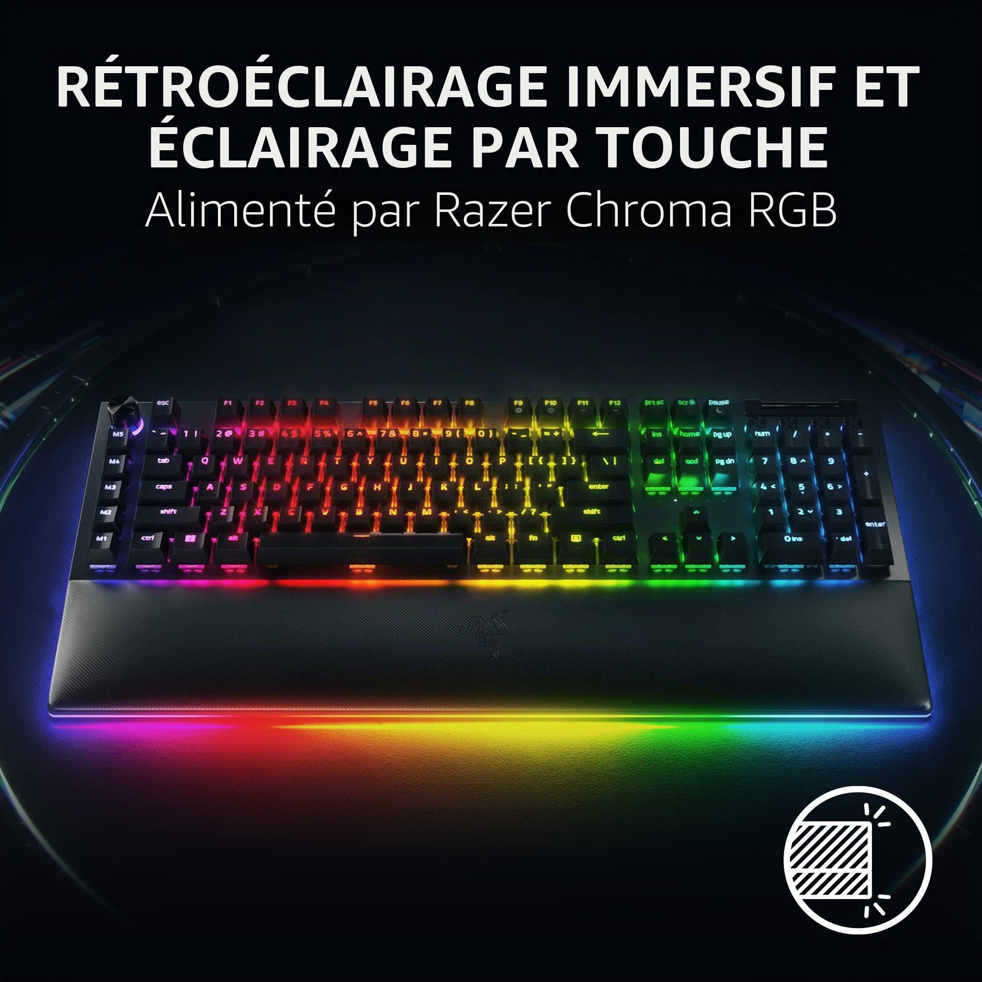 Razer BlackWidow V4 Pro Clavier de jeu mécanique avec commutateurs tactiles verts