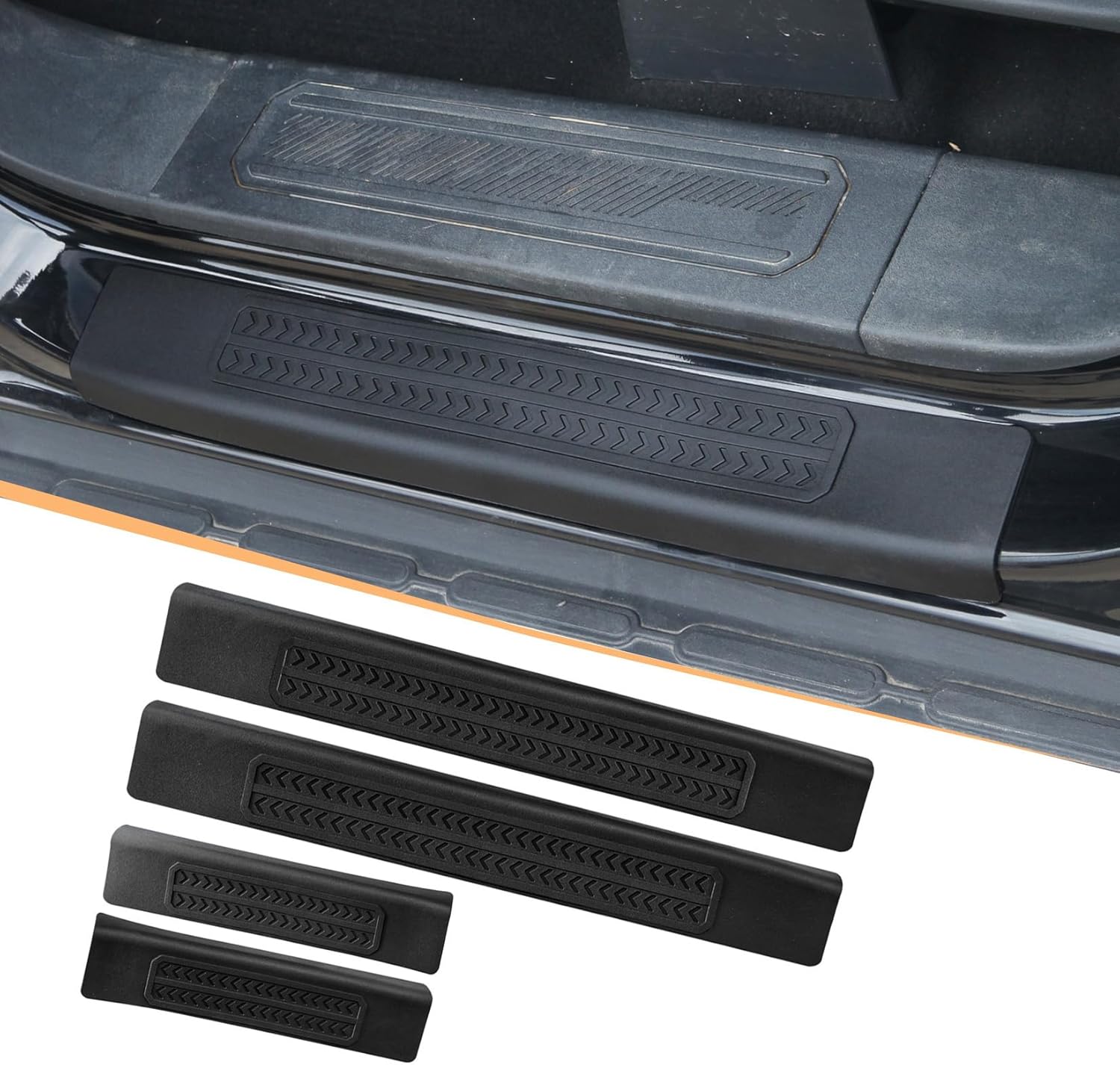 Door Sill Guards Protectors, TPE Door Entry Guards, for Ford Bronco 2021-2025 4-Door, Edge Entry Cover Interior Accessories, Easy Install (Only for Bronco 4 Door)