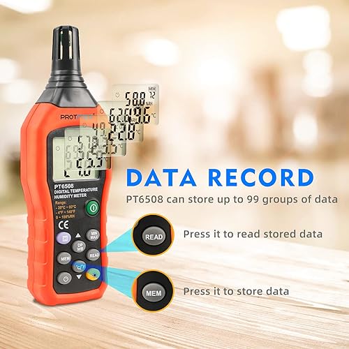 Miniatura 3 de Protmex MS6508Medidor digital de temperatura y humedad, CECOMINOD046940