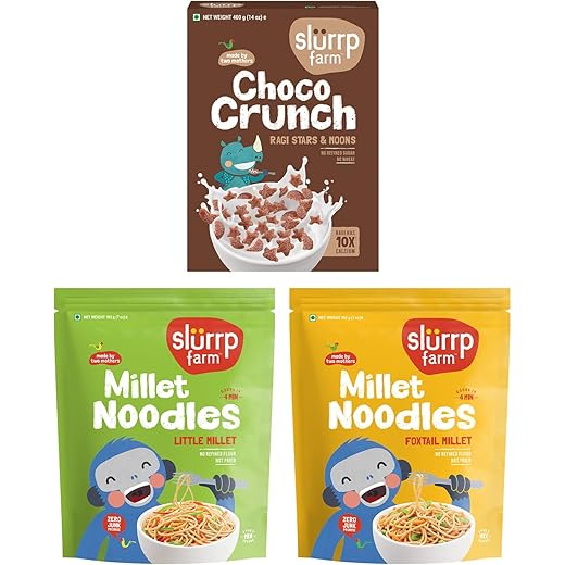Slurrp Farm Combo - Chocolate Cereal & Noodles 784g 784 g