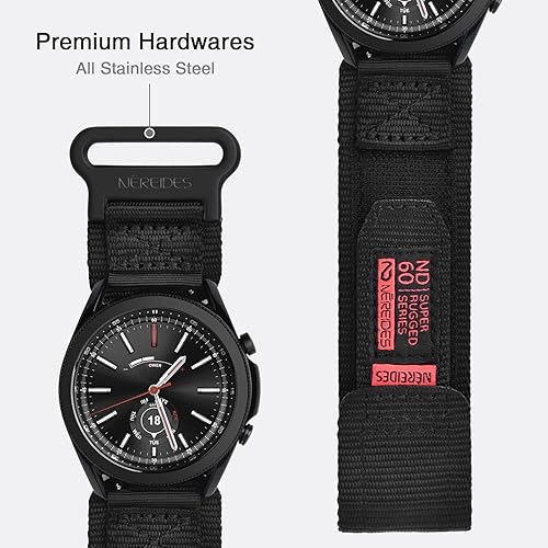 Miniatura 5 de Compatible con Samsung Galaxy Watch 3 de 1.772 in, correa deportiva de nailon resistente con diseño de bucle tejido, correa de repuesto resistente