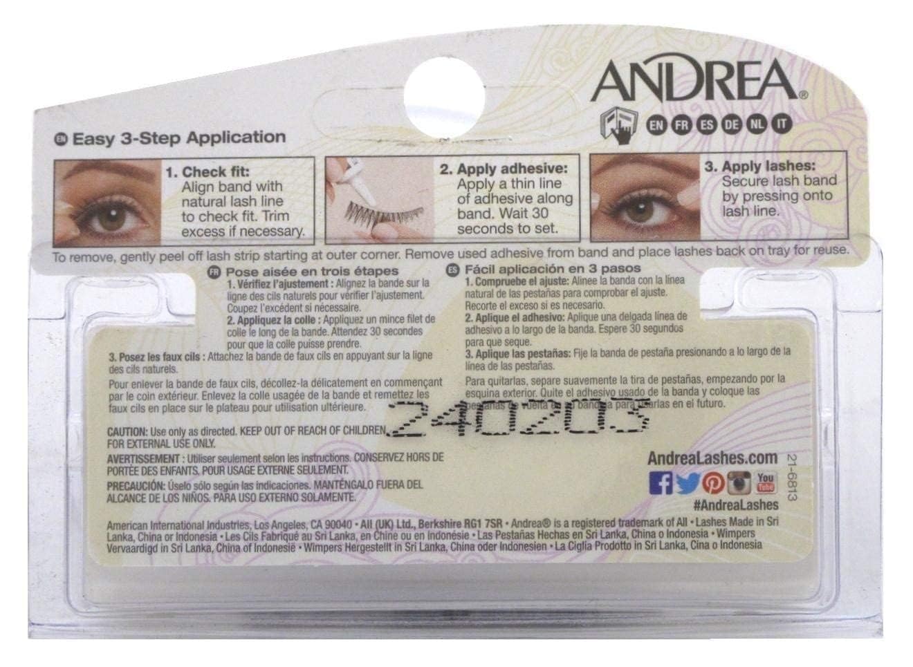 Andrea Lashes Strip Style 45 Black, 6 Piece Pack
