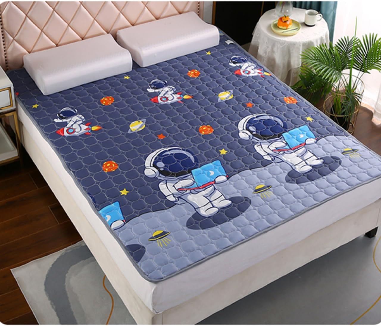 Cooling Mattress pad, Soft to The Touch, Cooling, 120 * 200cm, Half-Size Mattress pad, Plain, with Elastic at The Four Corners, Smooth (Color 6, 90 * 200cm)