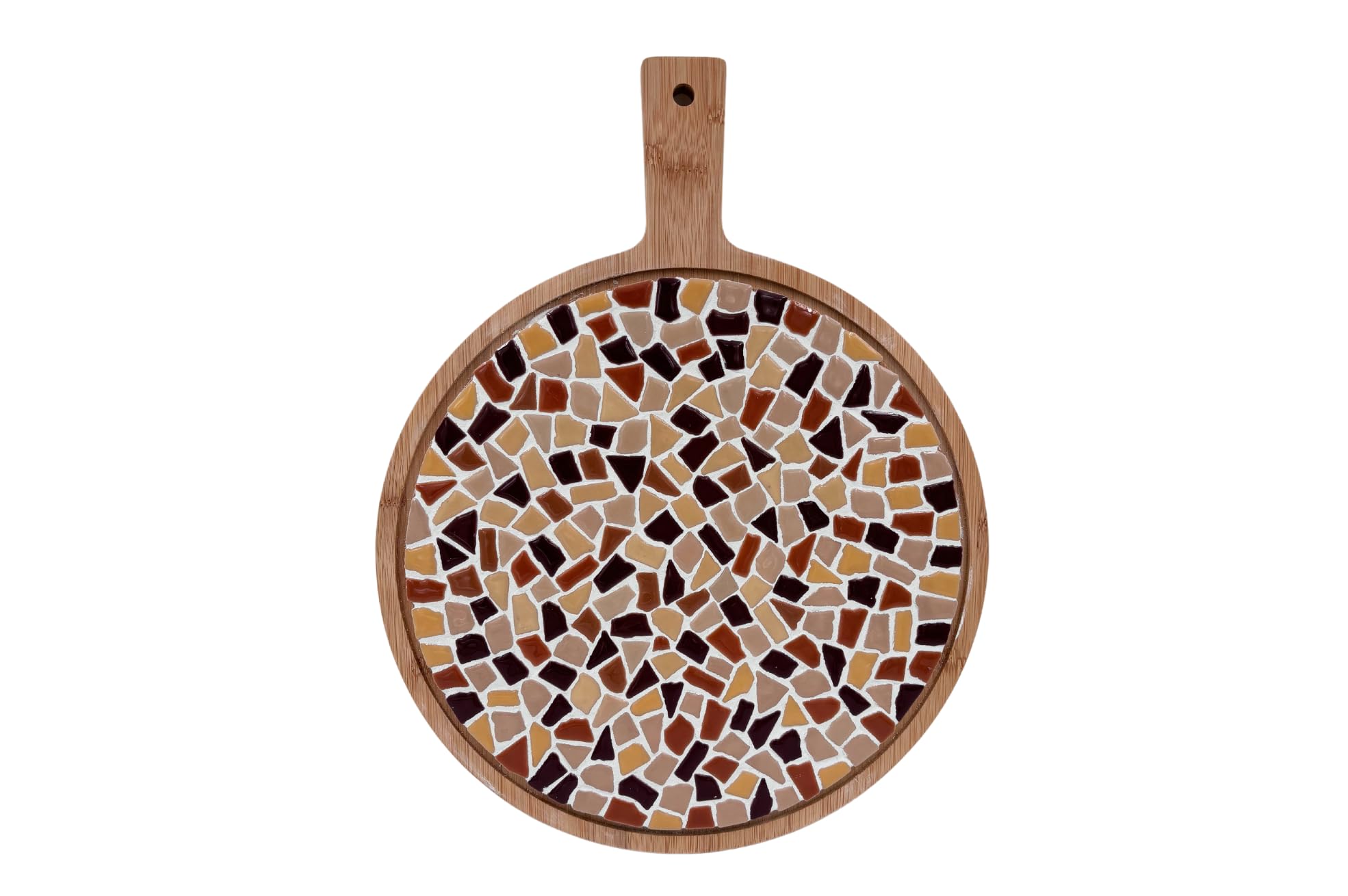 Little Creations DIY Kit Mosaic Round Serving Board Beige Mix