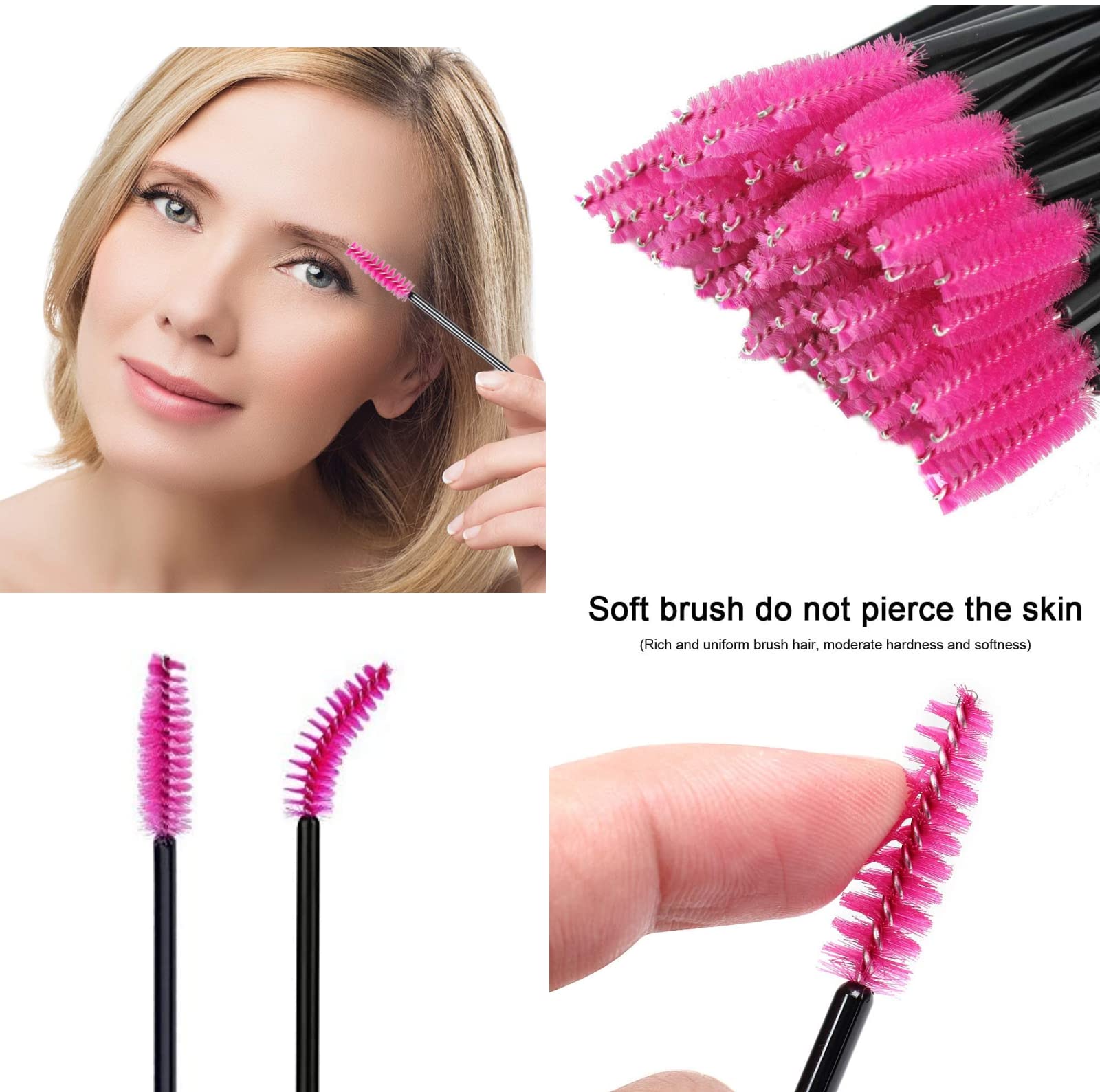 100 Einweg-Wimpernbürsten – 10 Cm Lang, Aus Kunststoff & Faser, Für Mascara & Wimpernverlängerungen
