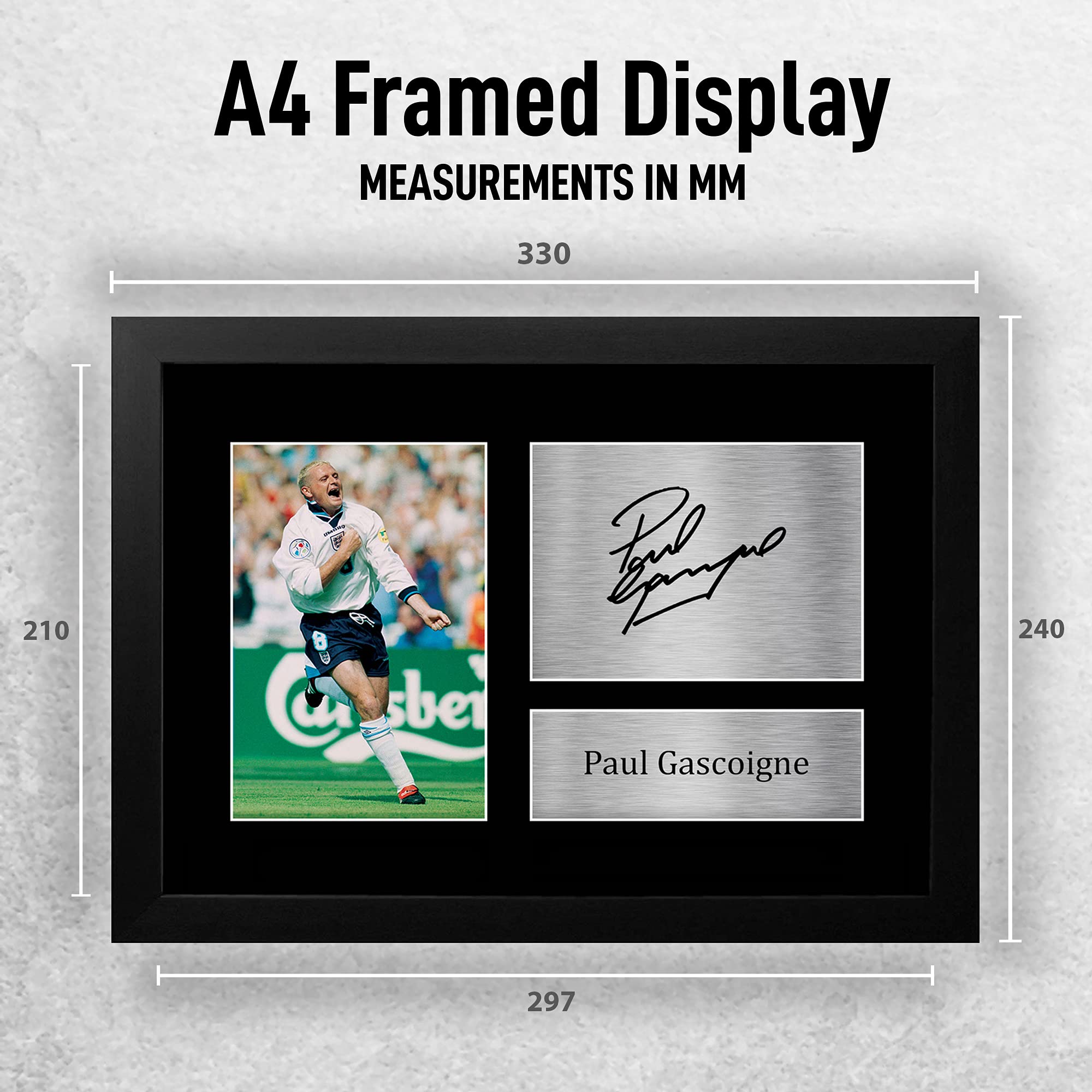 HWC Trading A4 FR Paul Gascoigne England Gazza Gifts Printed Signed Autograph Picture for Fans and Supporters - A4 Framed - Image 2
