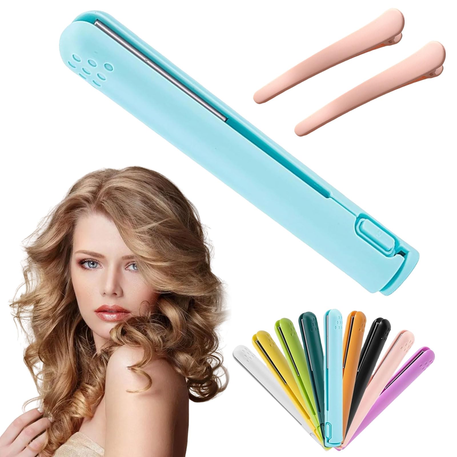 Mini Dual-Purpose Curling Iron Ceramic Mini Hair Curler for Short Hair 2 in 1 Mini Ceramic Curling Iron