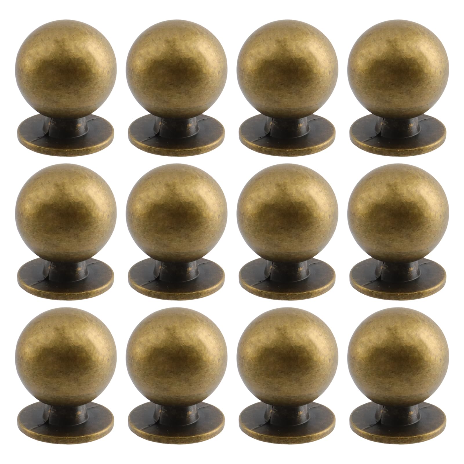 Poignées d'armoire de cuisine laiton antique boutons de tiroir ronds vintage lot de 12