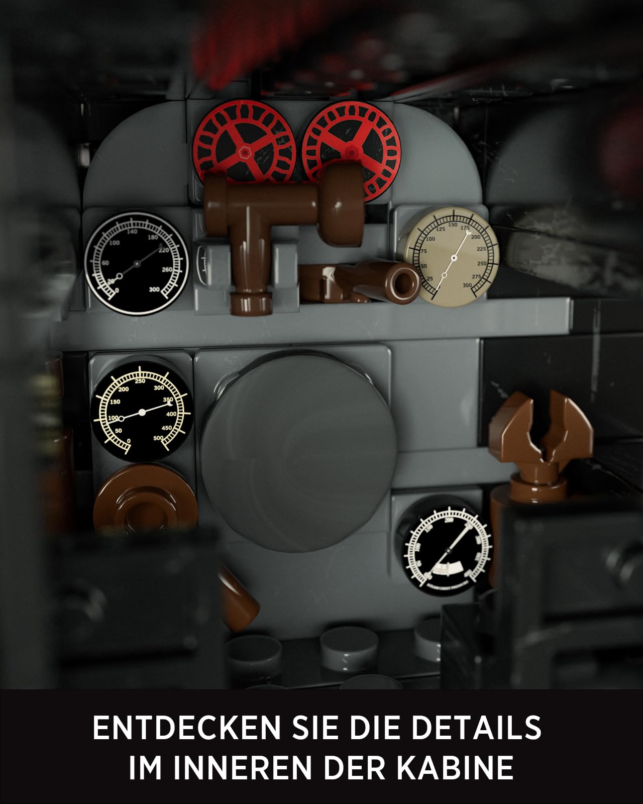 Nifeliz Zug 1225 Retro Dampflok Klemmbausteine Set, Lokomotive Set Eisenbahn Bauspielzeug, eine ideale Geschenkidee für Männer und Frauen (1,587 Teile, NF10323)