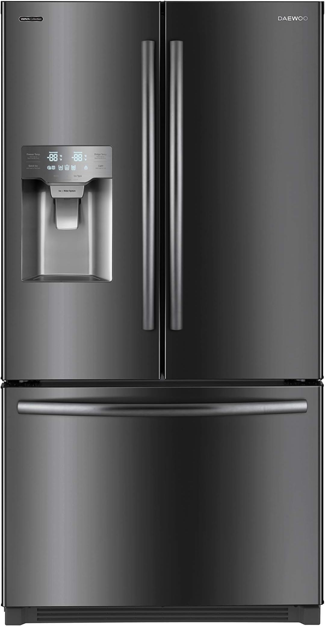 Daewoo RFS-26SUJE French Door Refrigerator, Black Stainless Steel