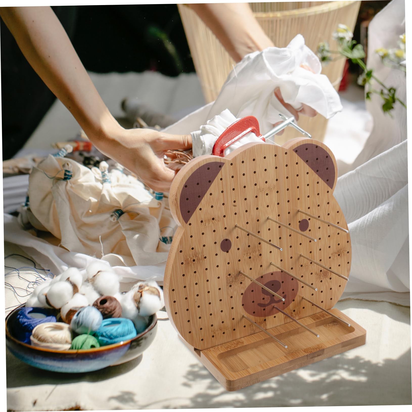 Tabla de Bloqueo de Madera con Alfileres Robusta y Práctica para Proyectos de Crochet y Tejido Adecuado para Manualidades de Ganchillo