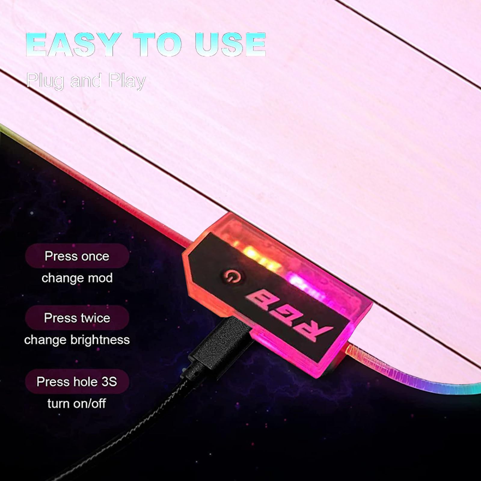 Amazon.co.jp: マウスパッド RGB ゲーミングマウスパッド ピンク