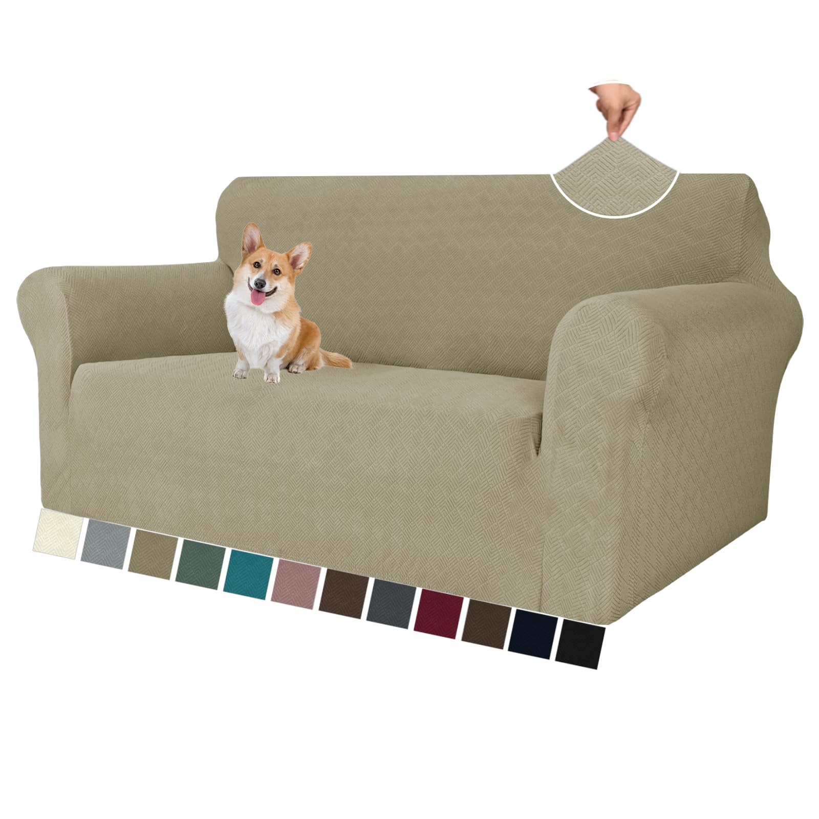 MAXIJIN 2024 Newest Loveseat Sofa Covers 1Piece Stretch Couch Covers