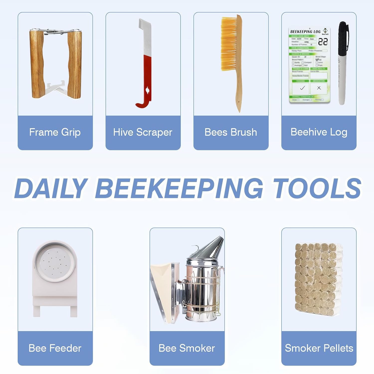 Newest Windows 10 Frame Beehive Starter Kit Hand Painted Includes Beekeeping Supplies Tools and Sting Proof Bee Suit (Assembled)