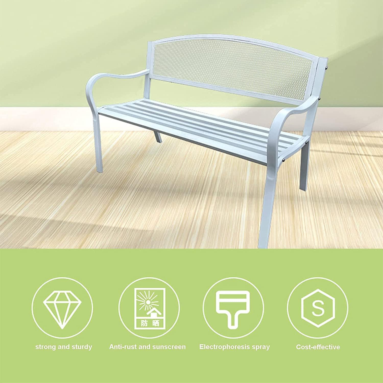 Outdoor Metal Park Bench with backrest Landscape Benches Wrought Iron Leisure Seats Outdoor Terrace Benches Community Garden Benches
