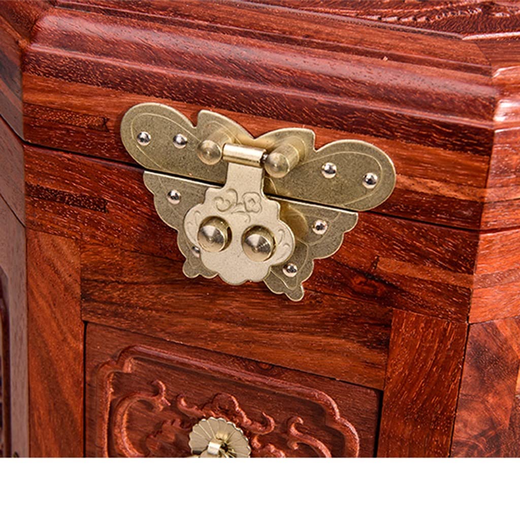 ULTRAWAVE Pudełko na biżuterię Kolekcja drzewa sandałowego Palisander Bransoletka Palisander Mały Liść Budda Koraliki Złote Opakowanie Biżuteria Lite Drewno Vintage Pudełko Na Biżuterię Palisander
