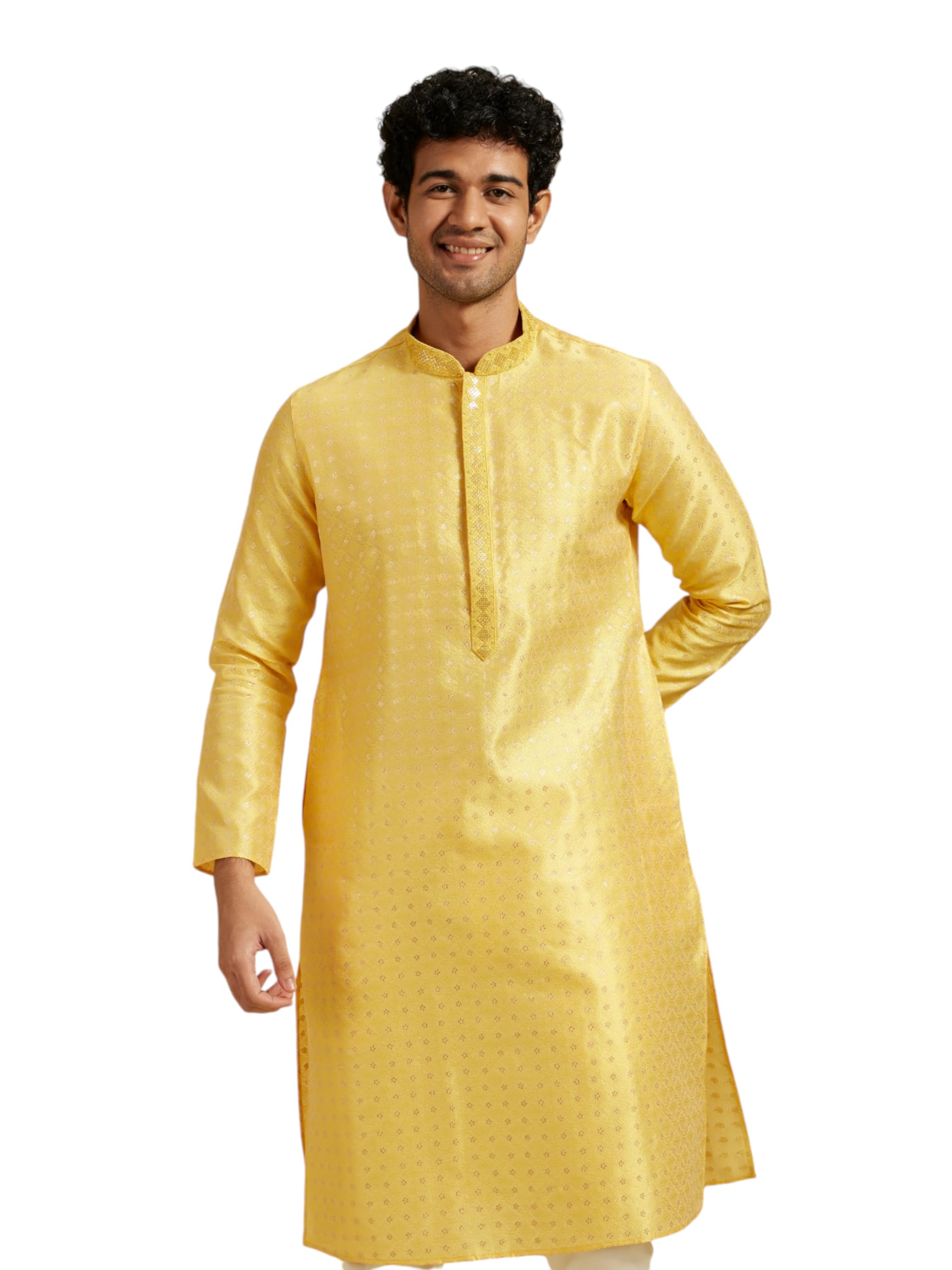diwas by manyavar Men's Art Silk Thread Work Kurta (1pc)-picture-48