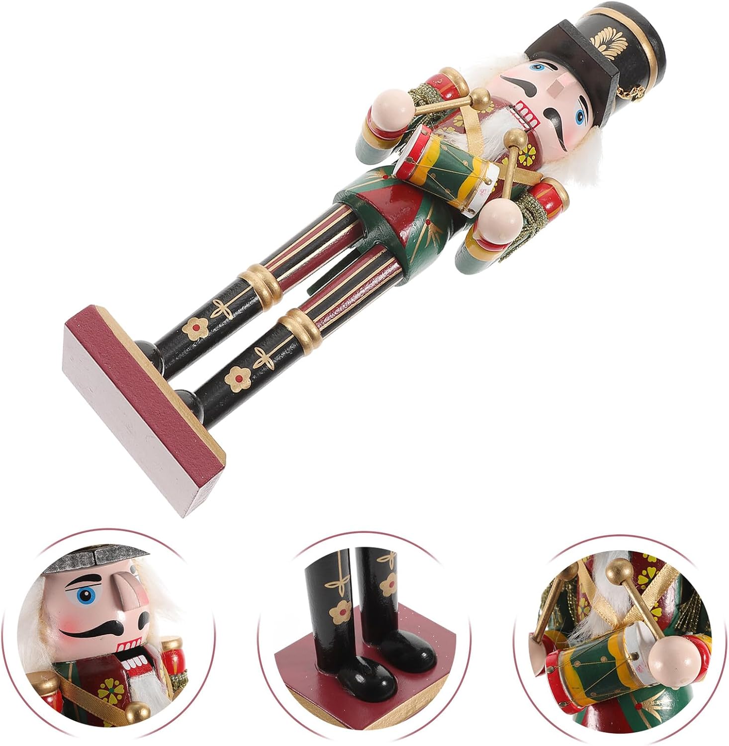 Wooden Nutcracker Soldier Figurine Christmas Nutcrackers Decoration Small for Holiday Party Tabletop Seasonal Décor