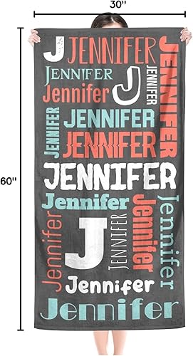 Miniatura 9 de Toallas de playa, toalla de playa personalizada para adultos y niños, toalla personalizada con nombre, toallas de playa personalizadas de microfibra