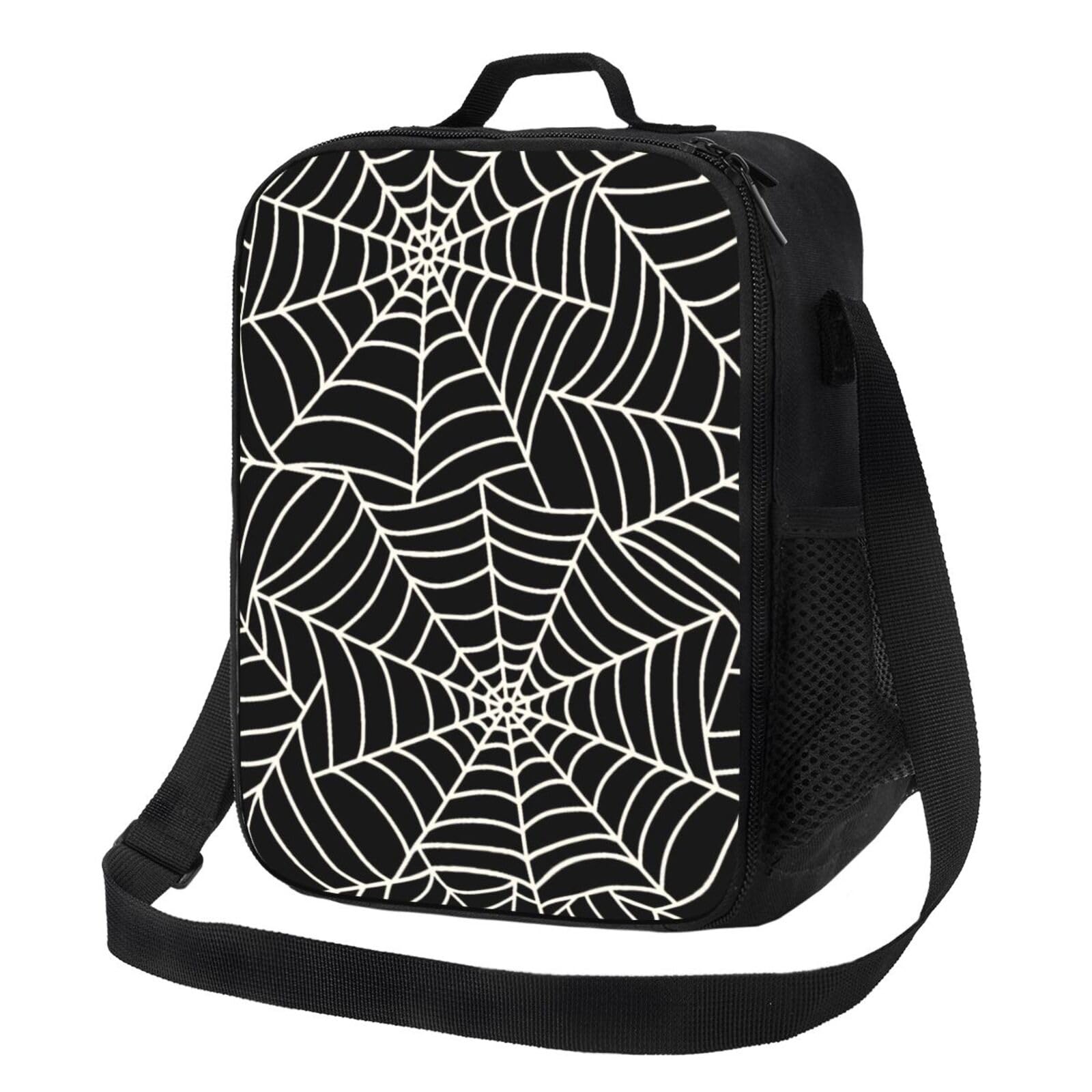 Newhomestyle Spider Web Lunch Bag for Girl Women, Halloween Goth Insulated Reusable Teenager Lunch Box, Cooler Warm Kids Men Aldult Tote Bags for School Picnic Travel Hiking Camping Work