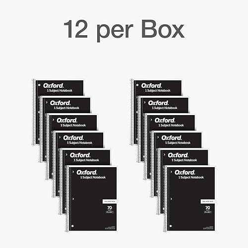 Miniatura 5 de Oxford Cuaderno de espiral de 1 materia, cuadernos de espiral a rayas universitarias a granel para la escuela, papel rayado universitario, cubiertas