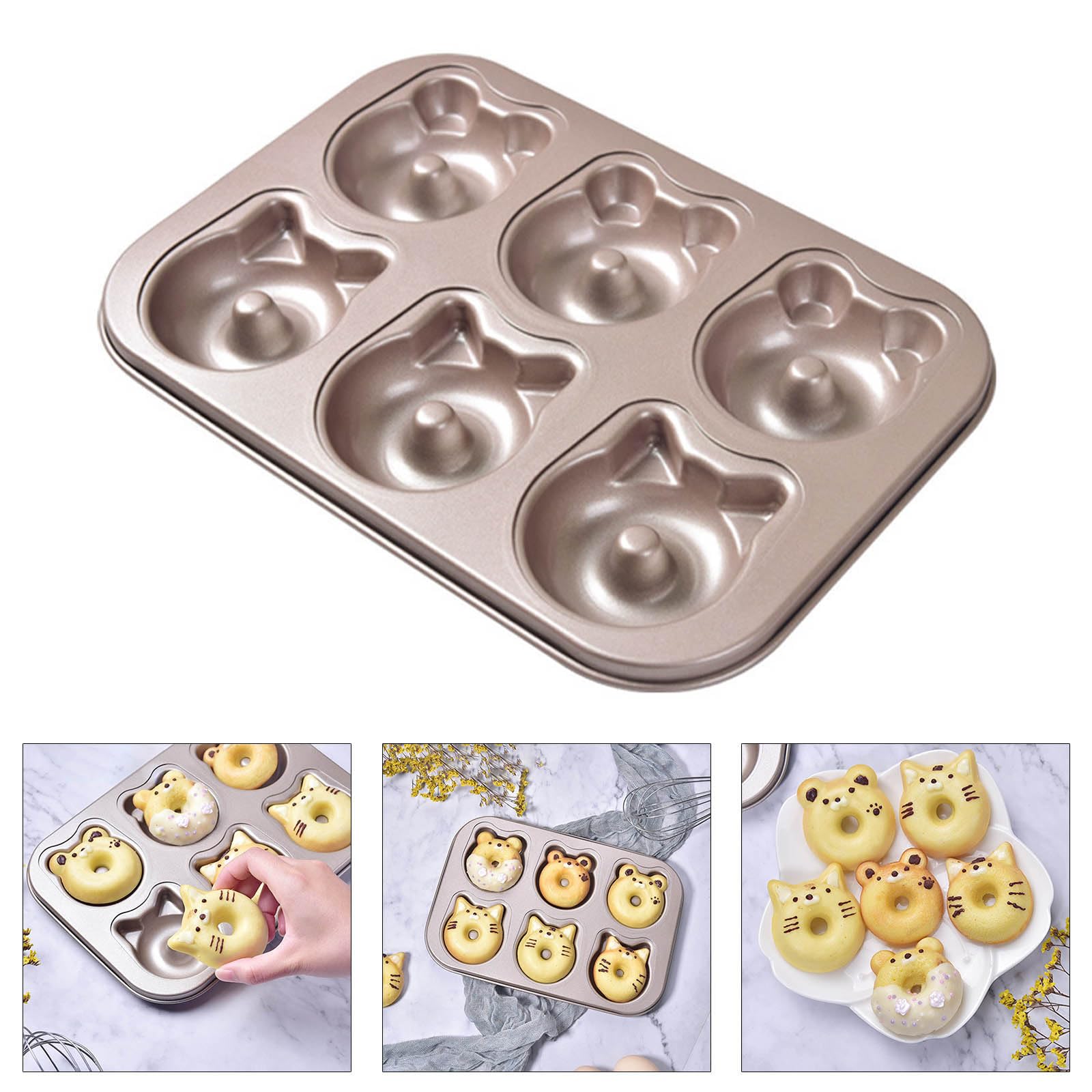 Confezione da 2 comodi stampi per torte in acciaio al carbonio stampi da forno a forma di animale, adatti per torte e dessert
