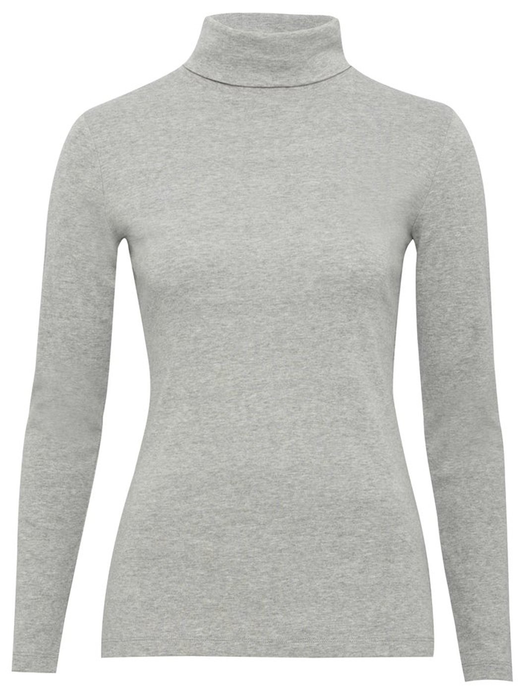 Fashion Valley Womens Plain Long Sleeve Turtle Polo Neck Top Ladies Roll Neck Top Jumper Grey-XXXL