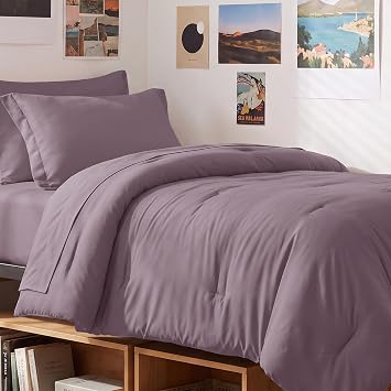 CozyLux Twin XL Comforter Set Dusty Purple, 5 Pieces Bed in a Bag