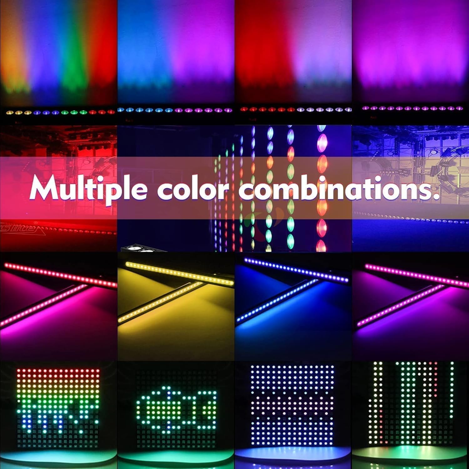 UKing 4 PCS 24 x 3W LED Wall Wash Luci da DJ,LED Bar RGB Effetto Luce da Discoteca con Telecomando,Palcoscenico Stroboscopica per Luci da Palco per Party DJ Discoteca Luci da Palco Bar Interno