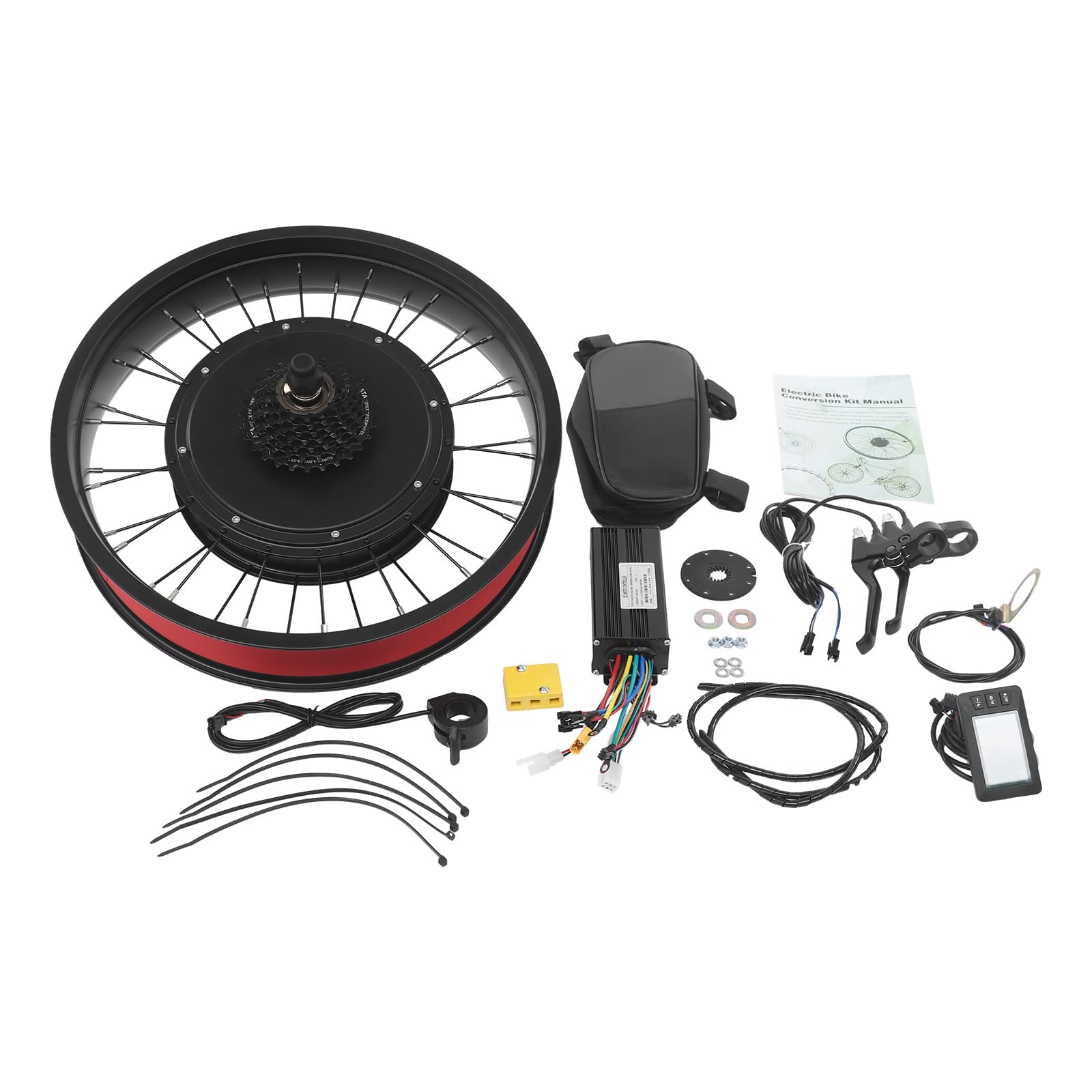 Kit de conversion de vélo électrique Ki, 20 pouces, 48 V, 1000 W, roue arrière, vélo électrique, kit moteur sans balais, avec écran LCD et bouton rotatif