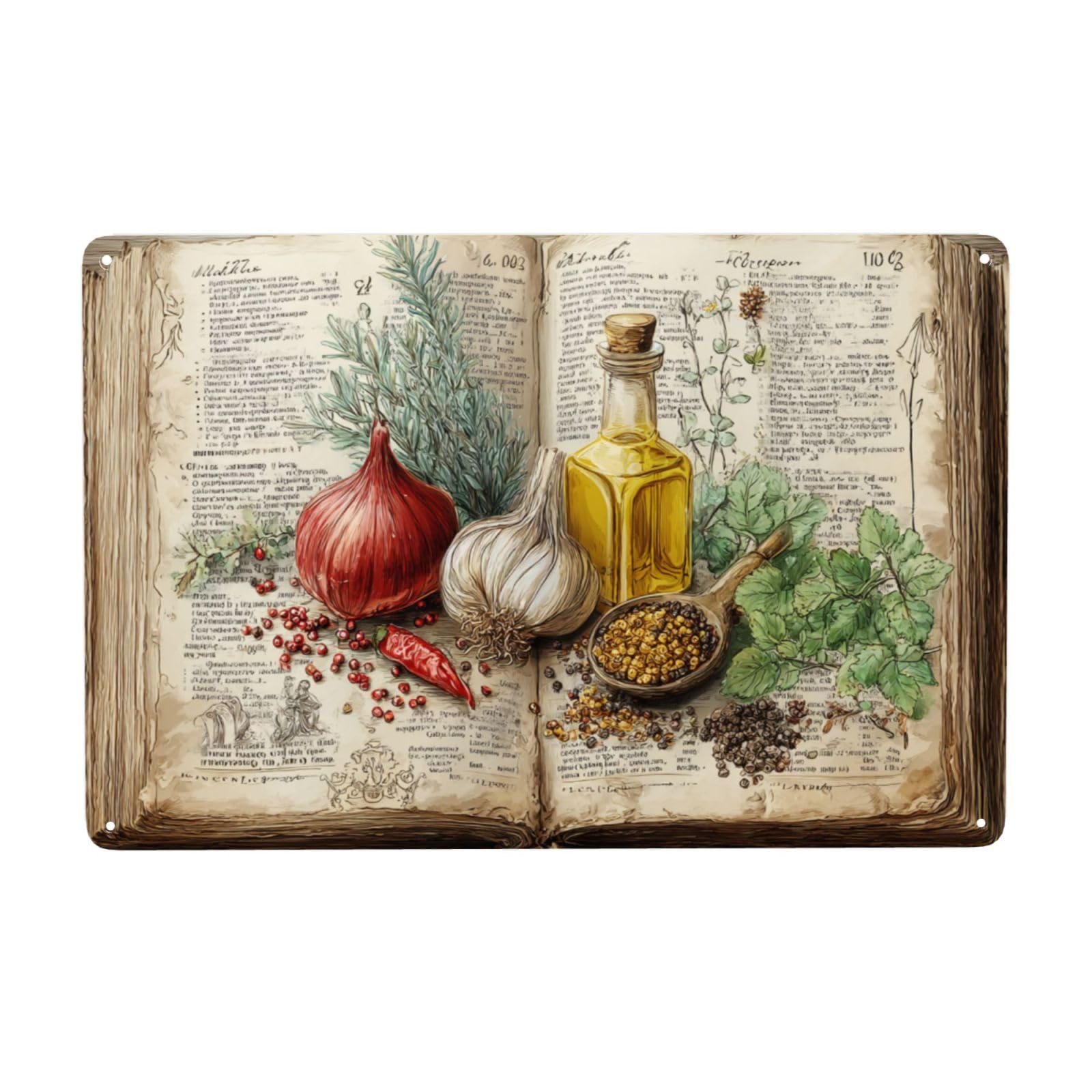 Plaque vintage en métal déco cuisine rétro pour amoureux de gastronomie rustique