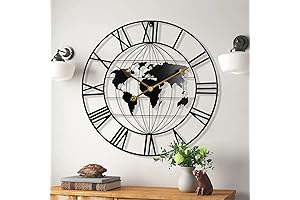 Minimalist Modern 24-Inch World Clock Wall Decor: A Timeless Masterpiece for Global Time Tracking