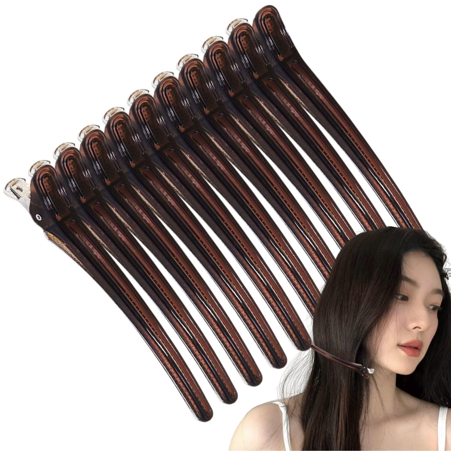 ヘアークリップ　ダークな夜☆ No.423 Amazon.co.jp: ダッカール ヘアクリップ プロ用 10本 ブラック 6カラー