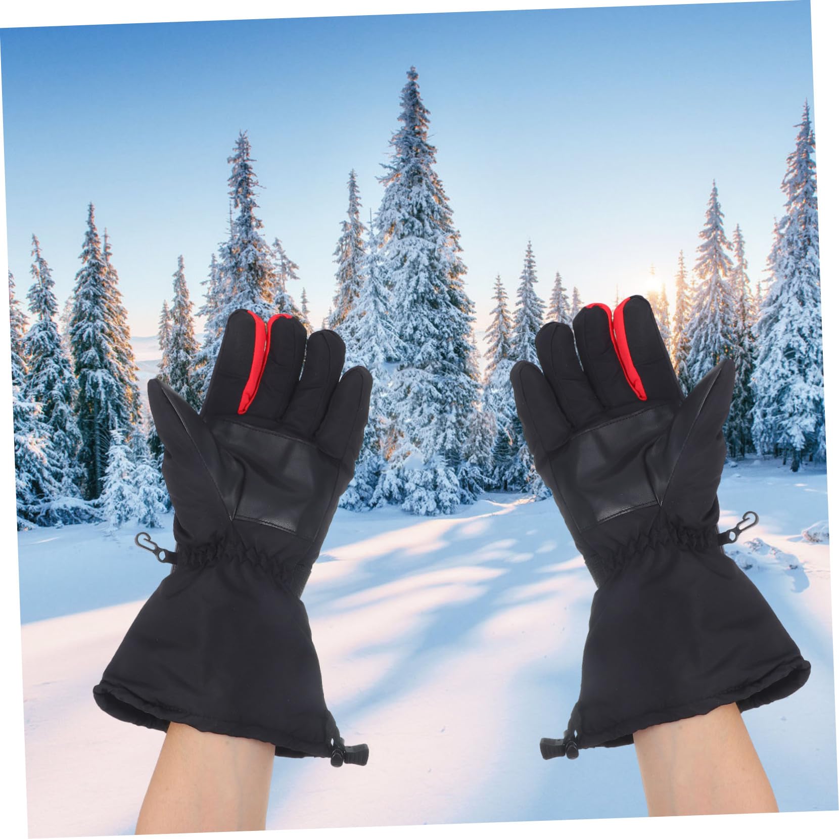 Toyvian Guantes de Esquí Calefactables Térmicos para Hombre y Mujer Cortavientos y Resistentes al Agua para Deportes de Invierno como Esquí y Snowboard Control de Temperatura de Tres