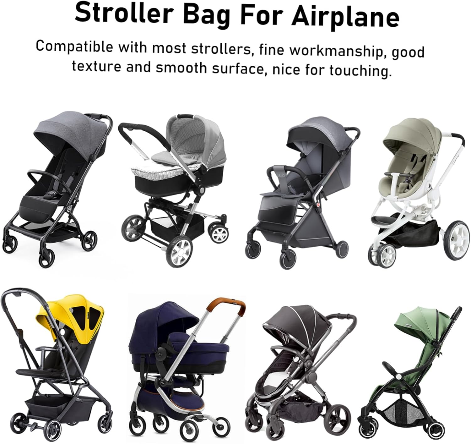 Stroller Travel Bag for Airplane with Dual Shoulder Straps Durable Water Resistant Stroller Storage for Gate Check and Travel Protection for Parents image 8 of 9 B0FKGRFGLX