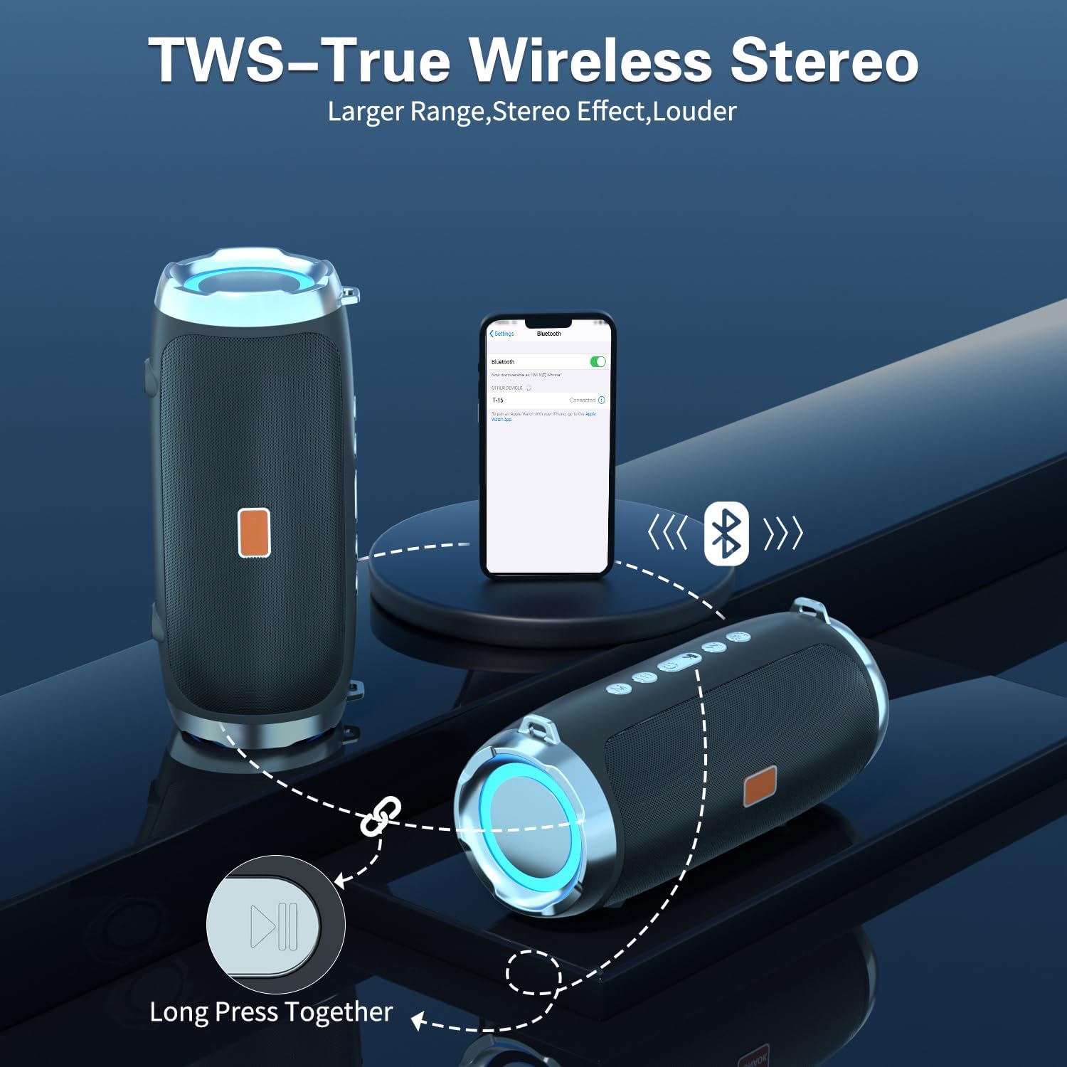 Karaoke Machine for Adult Kids, Portable Bluetooth Speaker with 2 Wireless Microphones, Singing Karaoke Player for Birthday Gift Party Family Supports TWS/Bluetooth/TF/AUX/USB - Image 4
