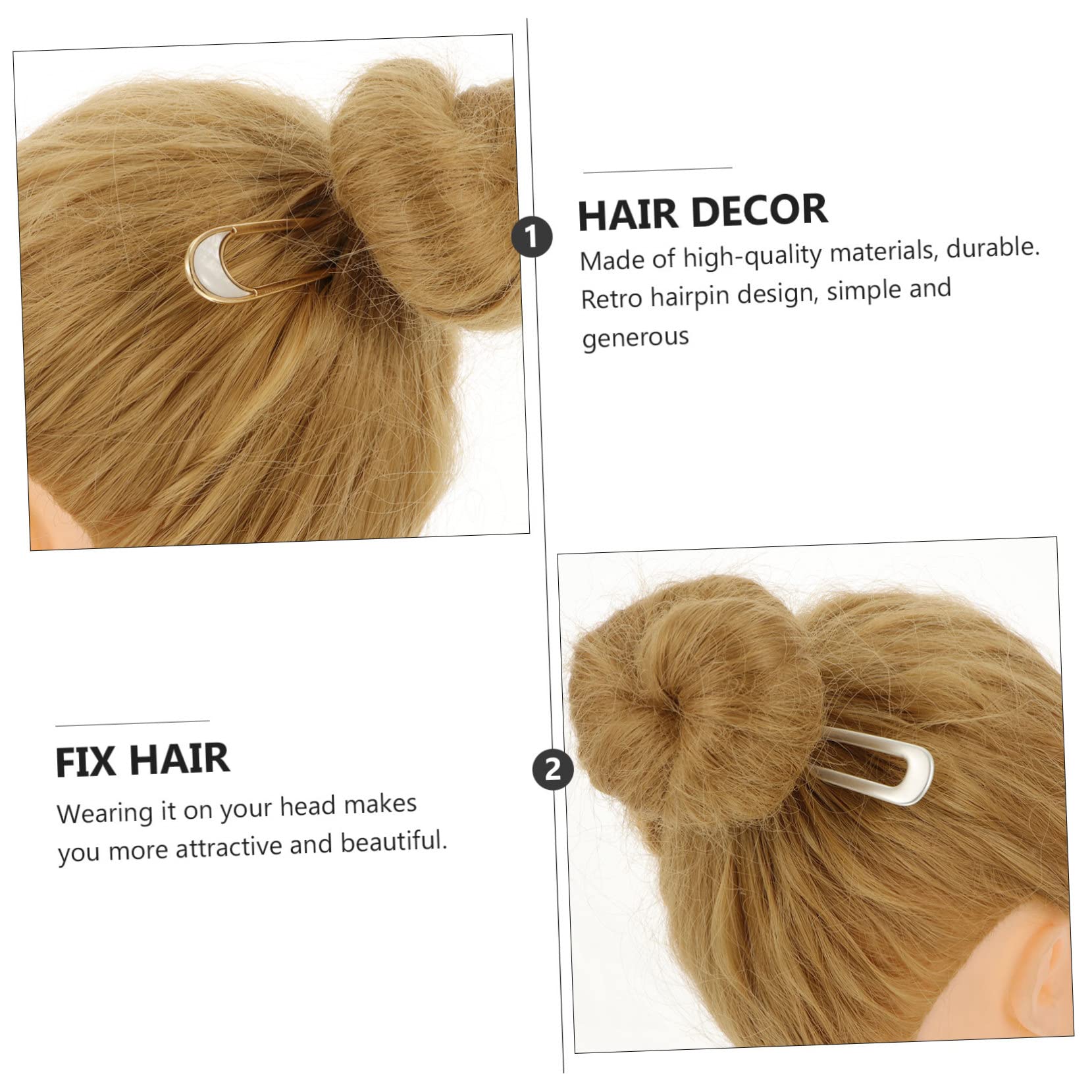 MAGICLULU Stk U-förmige Haarnadel Aus Metall Vintage Haarnadel Einfache Haarspangen Breite Haarspange Gel-nagel-kit Vintage-haarschmuck Haarspangen in U-form Legierung Kugelkopf Fräulein