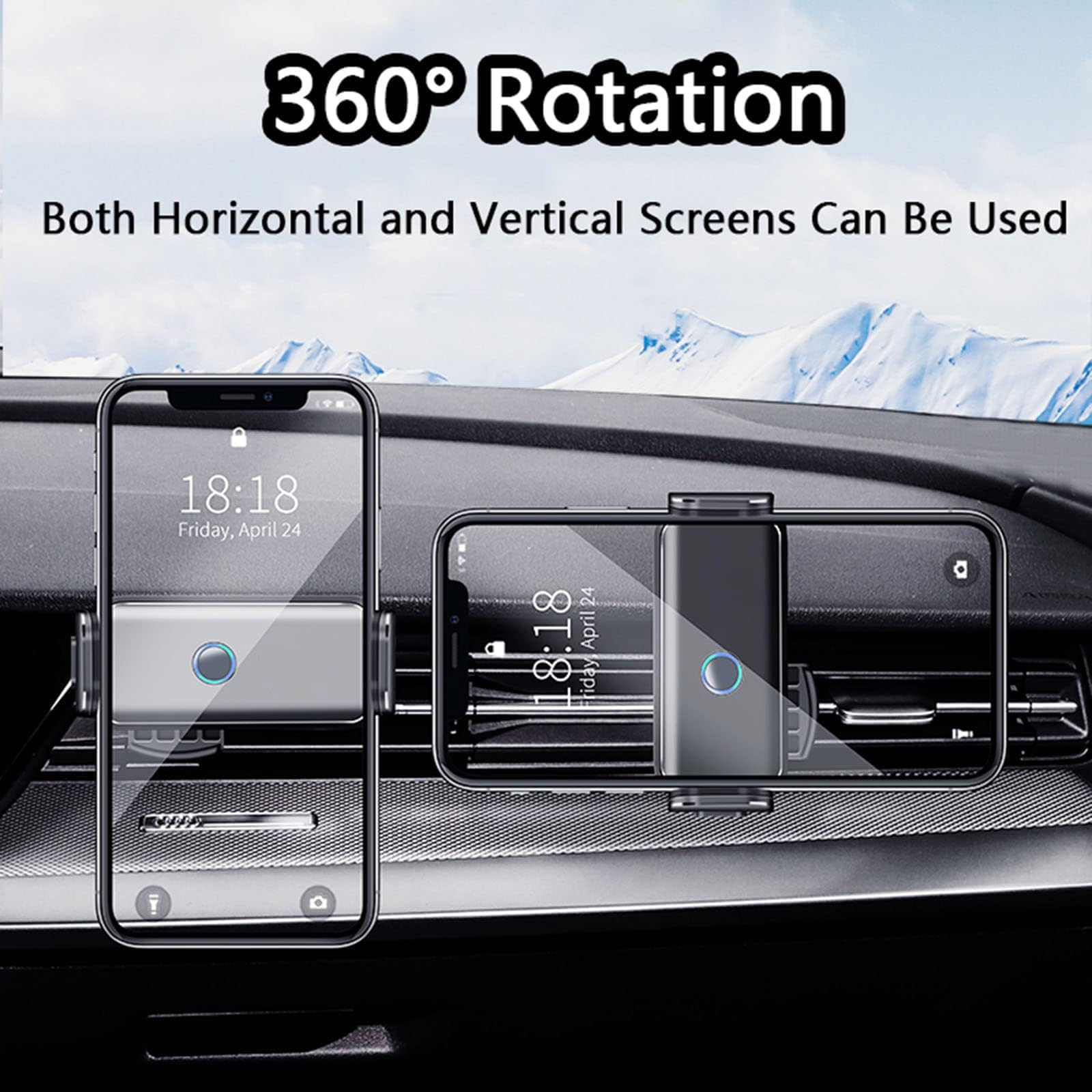 Soporte Móvil Coche para Alfa Romeo Giulia Stelvio, 360° Rotación Ajustable Soporte Telefono Coche Sujeta Porta Movil Coche Sujeción Movil Coche Autopartes,B