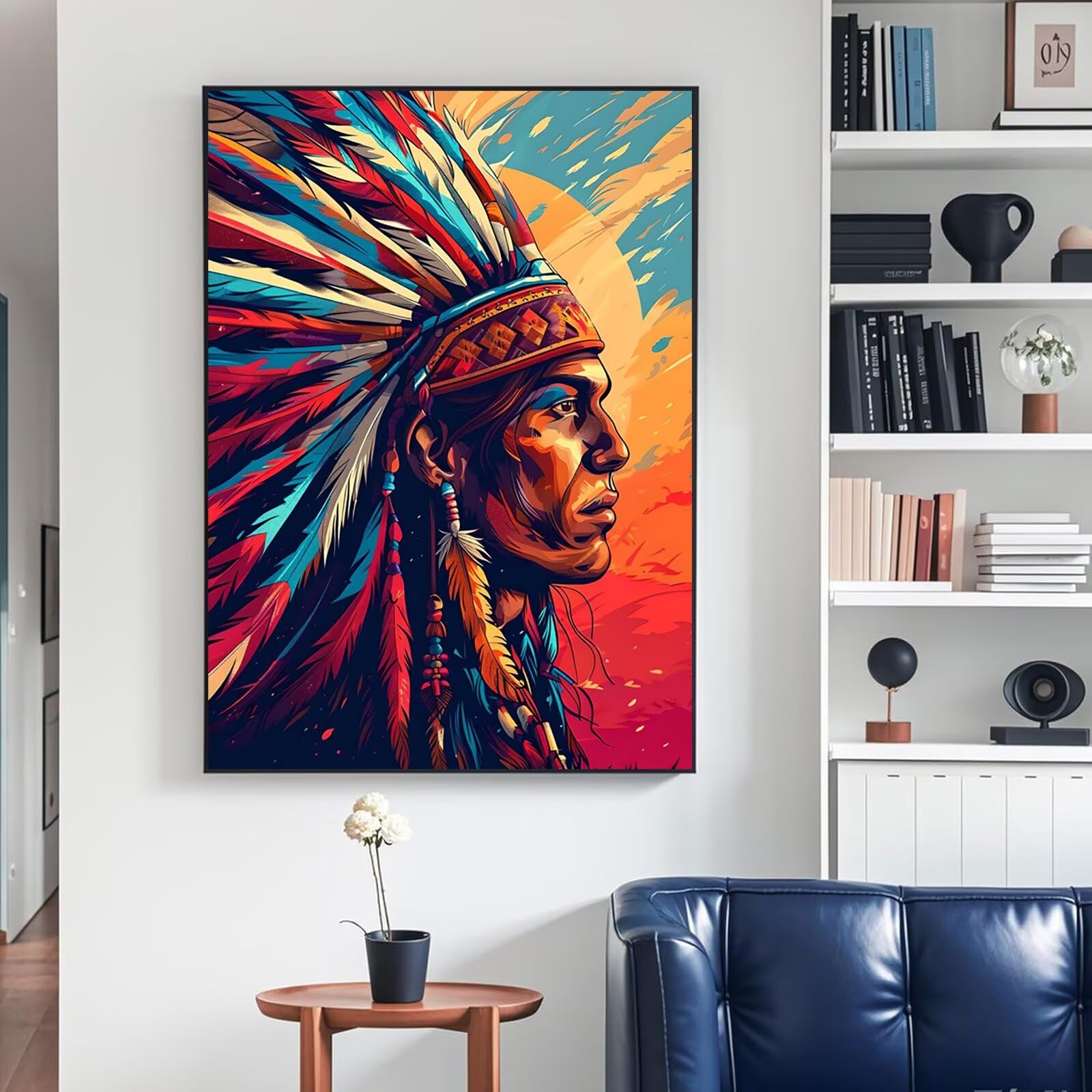 Diamond Painting Kit Completo indios, Pintura Diamante 60 x 90 cm, B-240