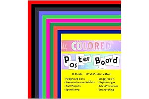 30-Piece Multi-Color Poster Board for Creative Projects and Presentations
