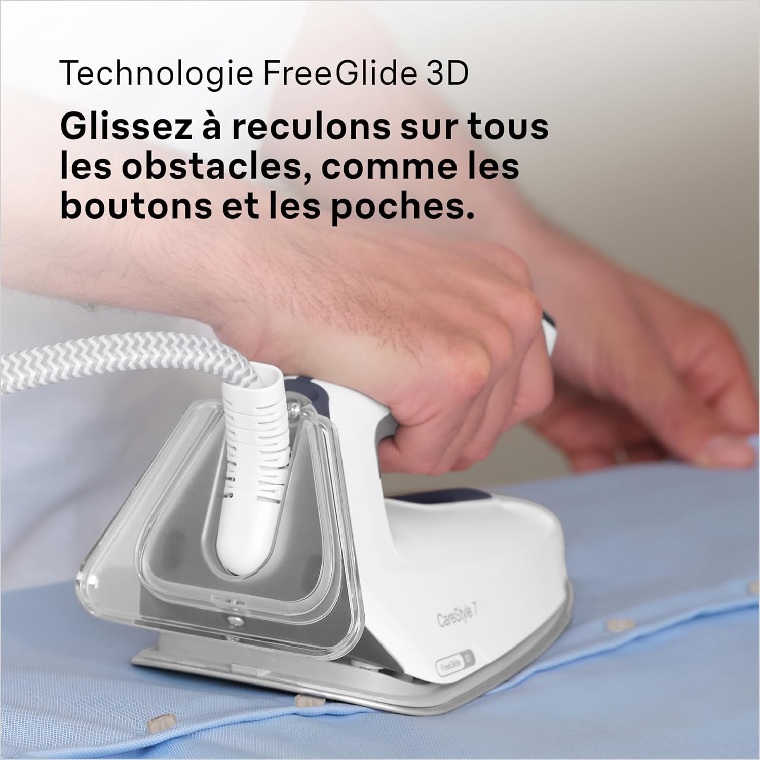 Braun Centrale Vapeur CareStyle 7 Pro IS7266GY, Semelle avec revetement FreeGlide 3D, iCare, iMode, Repassage Vertical, Vapeur 510 g/min, Réservoir Amovible 2L, 2700W, Gris