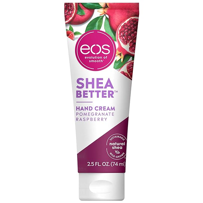 eos Shea Better Hand Cream - Pomegranate Raspberry, Natural Shea Butter Hand Lotion and Skin Care, 24 Hour Hydration with Shea Butter &amp; Oil, 2.5 oz