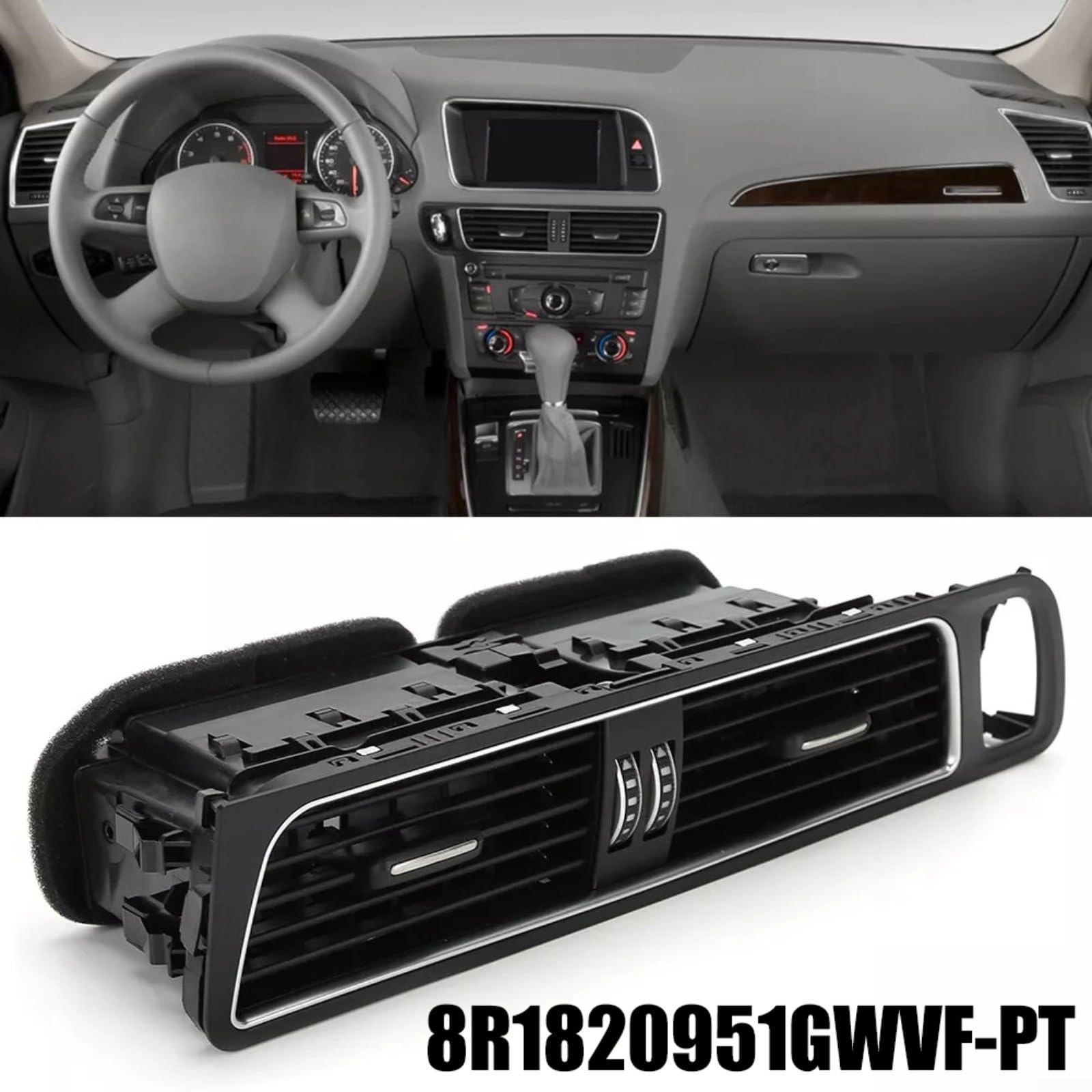 Cubierta de rejilla de ventilación central para salpicadero delantero, para Q5 2009-2018 vehículos de conducción a la izquierda, protección decorativa interior del coche