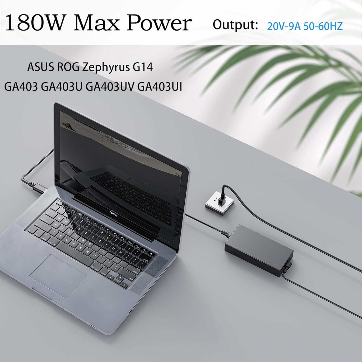 Adapter 180 W 20 V 9 A do Asus ROG Zephyrus G14 2024 GA403 GA403U GA403UI GA403UV GA403UU GA403UI-G14.R94070 GA403UV-G14.R94060 GAAA4060 403UU-R74050 ADP-180TB K ładowarka do laptopa do gier