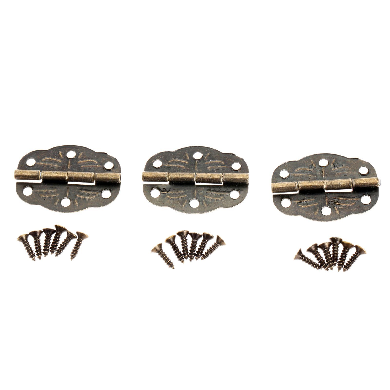 Dophee Bronze 20 Pcs Mini Hinges Retro Butt Hinges Antique Hinges With Screws For Wooden Box Jewelry Box Gift Box Wine Box Toolbox Chest Cabinet Dolls House