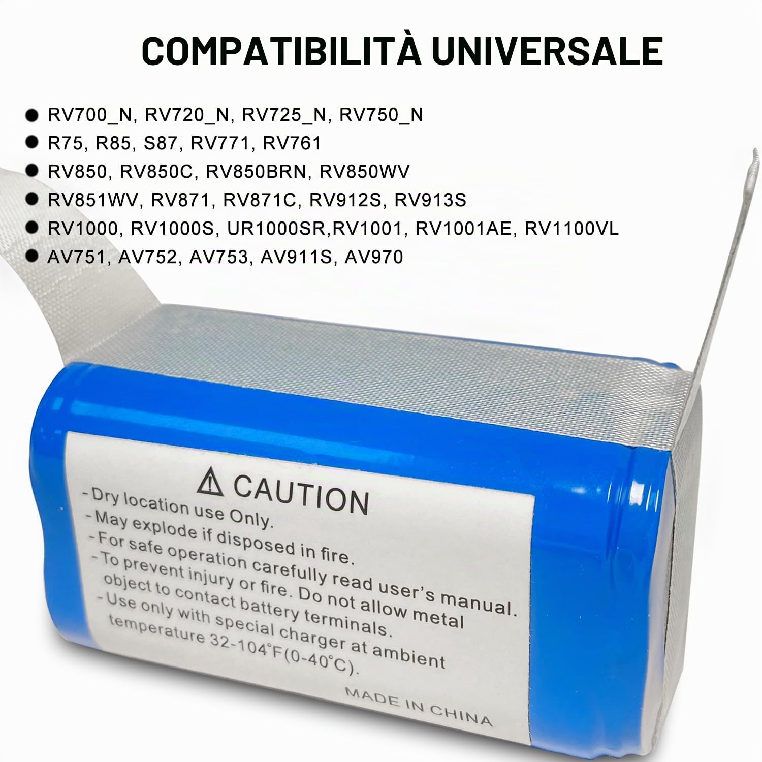 XITAIAN Batteria di Ricambio 14.4V 2800mAh INR18650 M26-4S1P 4INR19/66 per Shark Ion RV1000S RV1100VL RV101AE UR1000SR RV850 RV850BRN RV850WV RV851WV RV871 RV871C RV700_N RV720_N RV725_N(2-Prong Plug)